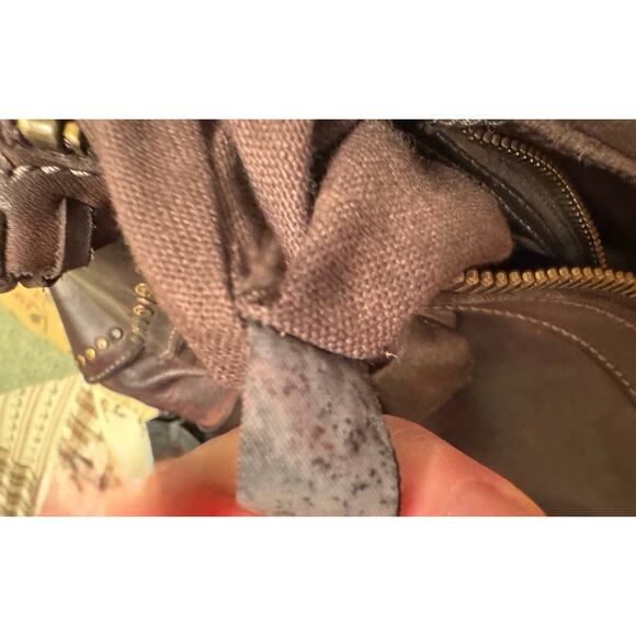 Rare FRYE Chocolate Brown Leather Braided Samantha Satchel Bag - Picture 11 of 15